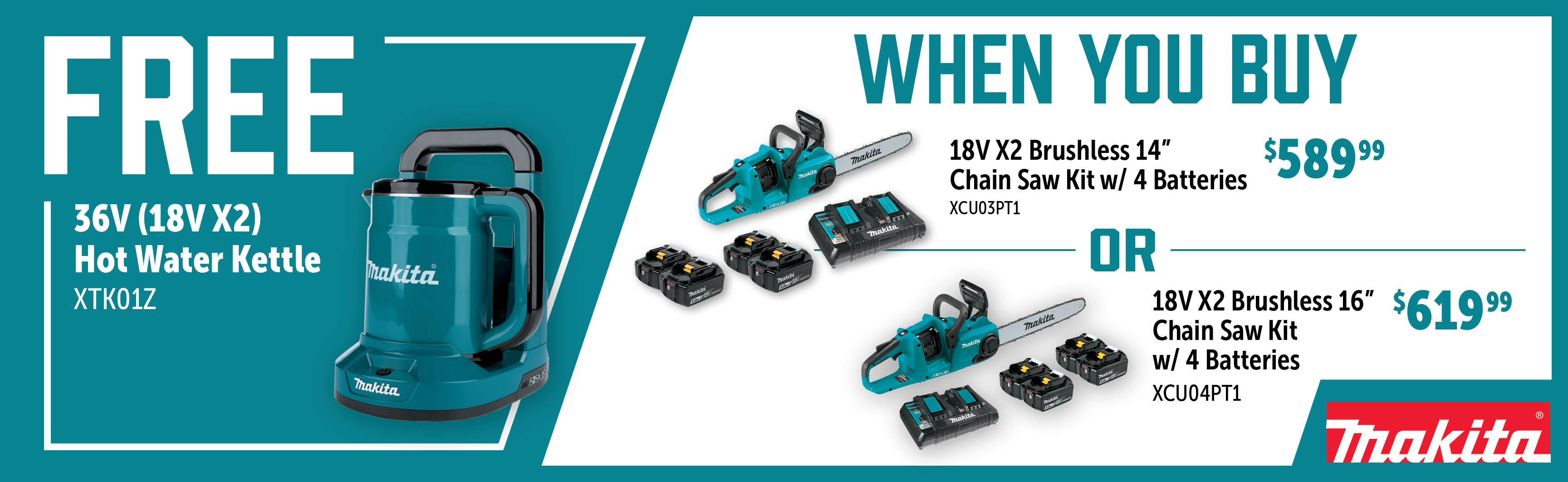 Makita Feb-Apr: Buy a XCU03PT1 or XCU04PT1 and Get a Free XTK01Z