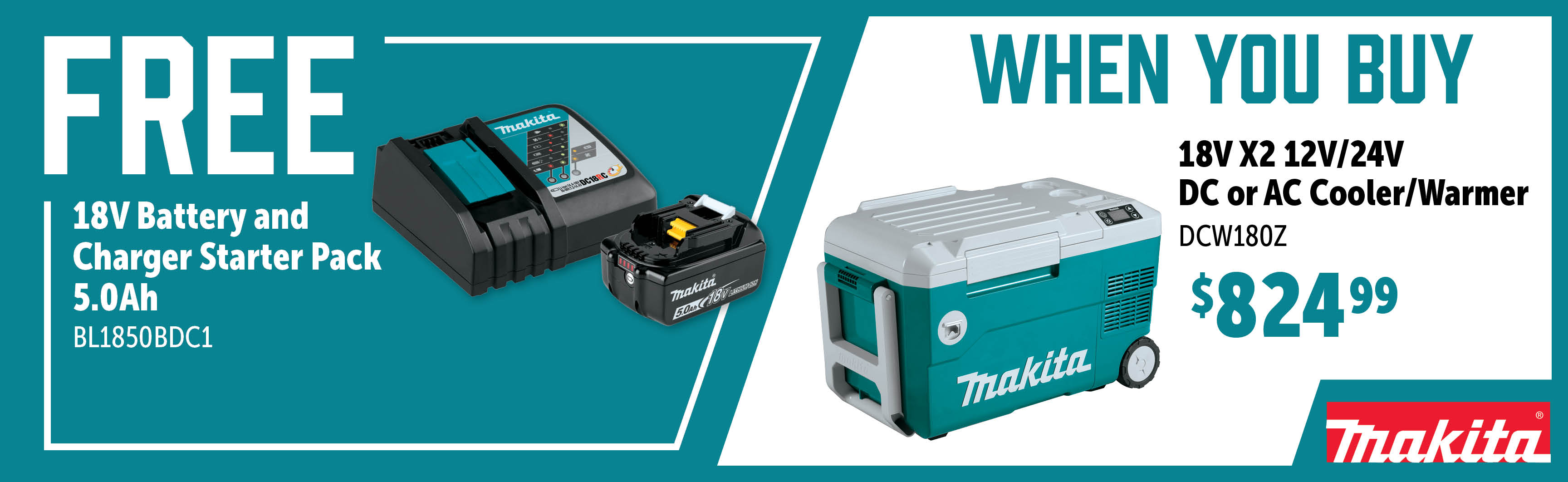 Makita Feb-Apr: Buy a DCW180Z and Get a Free BL1850BDC1