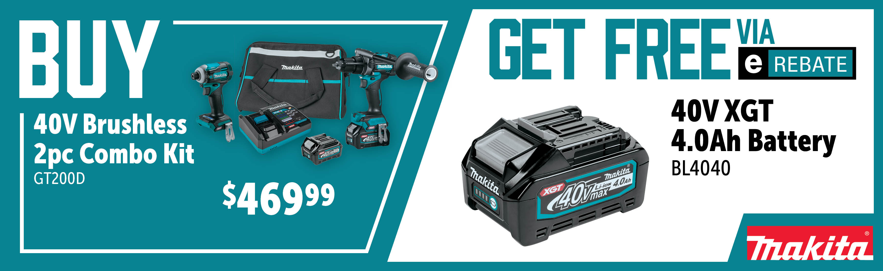 Makita Feb-Apr: Buy a GT200D and Get a BL4040 Free via E-Rebate