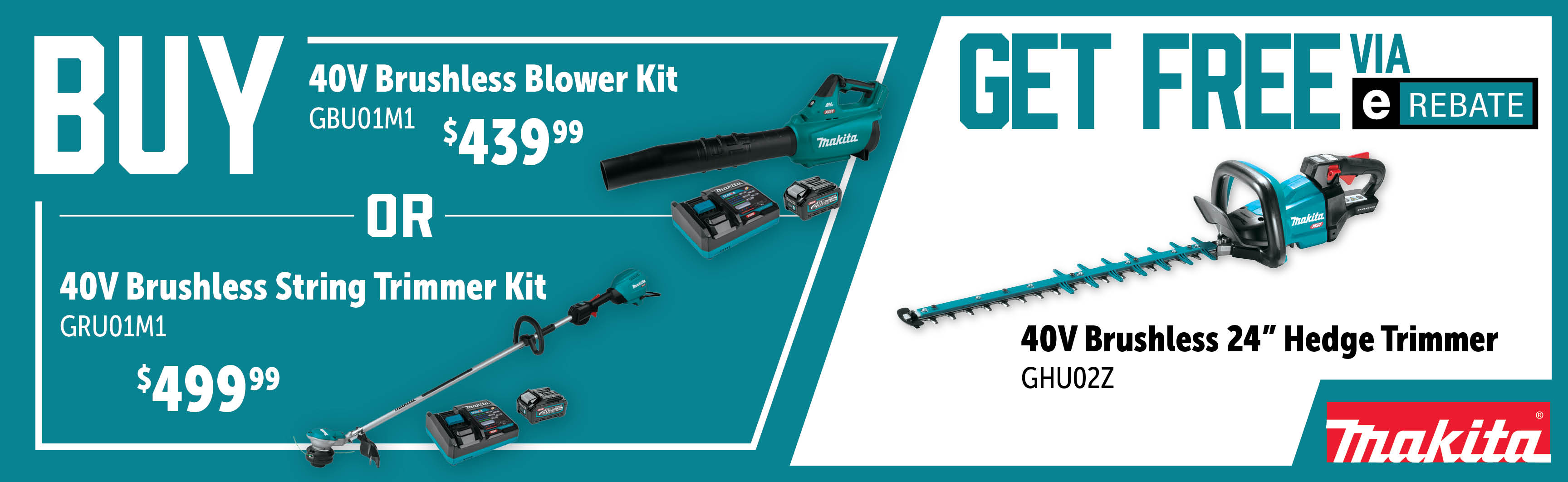 Makita Feb-Apr: Buy a GBU01M1 or GRU01M1 and Get a Free GHU02Z via E-Rebate