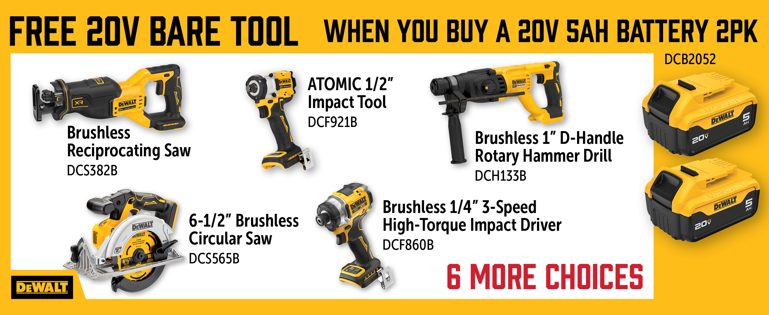 Dewalt Apr-Jun: Buy a DCB2052 and Get a Free Qualifying 20V Bare Tool