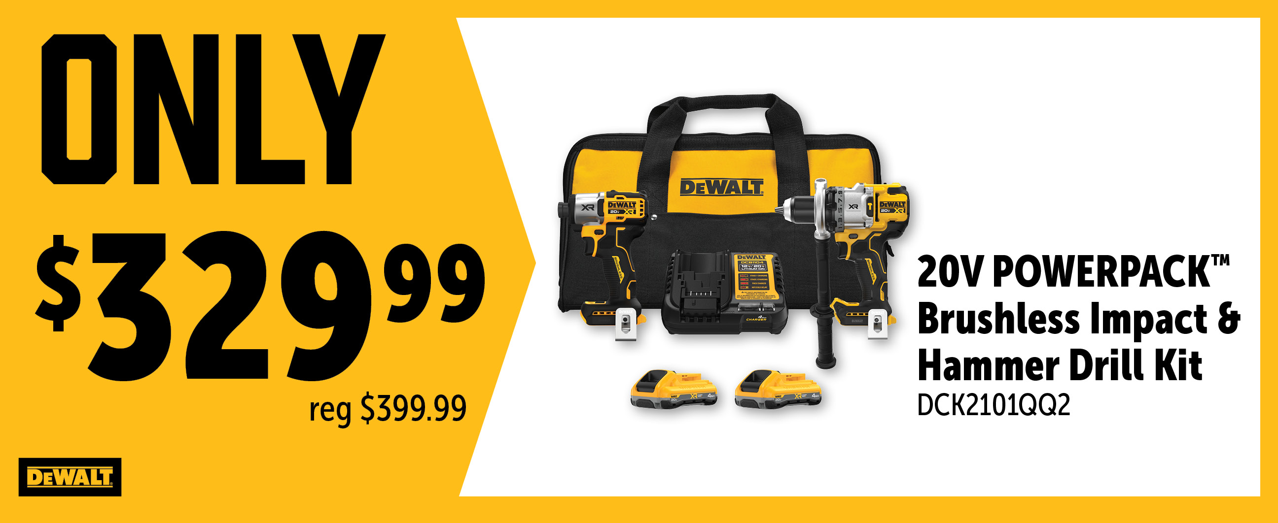 Dewalt Apr-Jun: Buy a DCK2101QQ2 for only $329.99