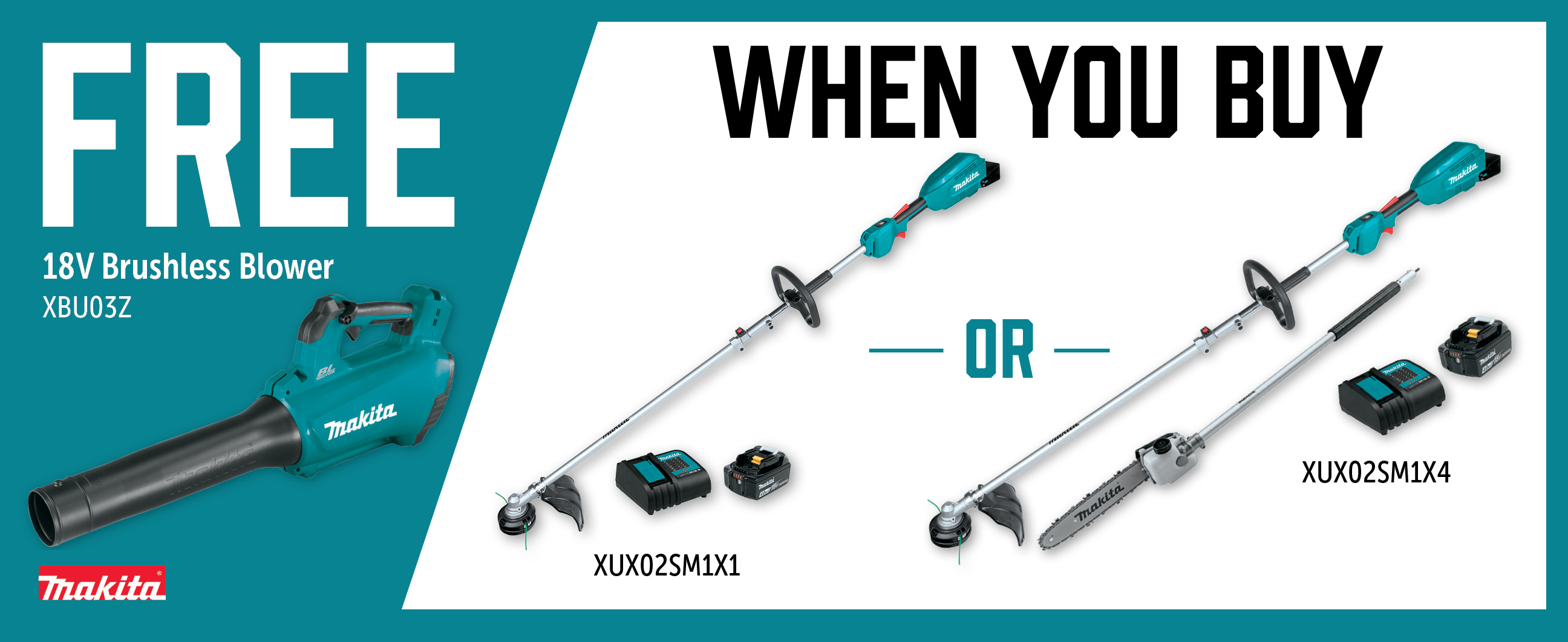 Makita May-Jul: Buy a XUX02SM1X1 or XUX02SM1X4 and Get a Free XBU03Z