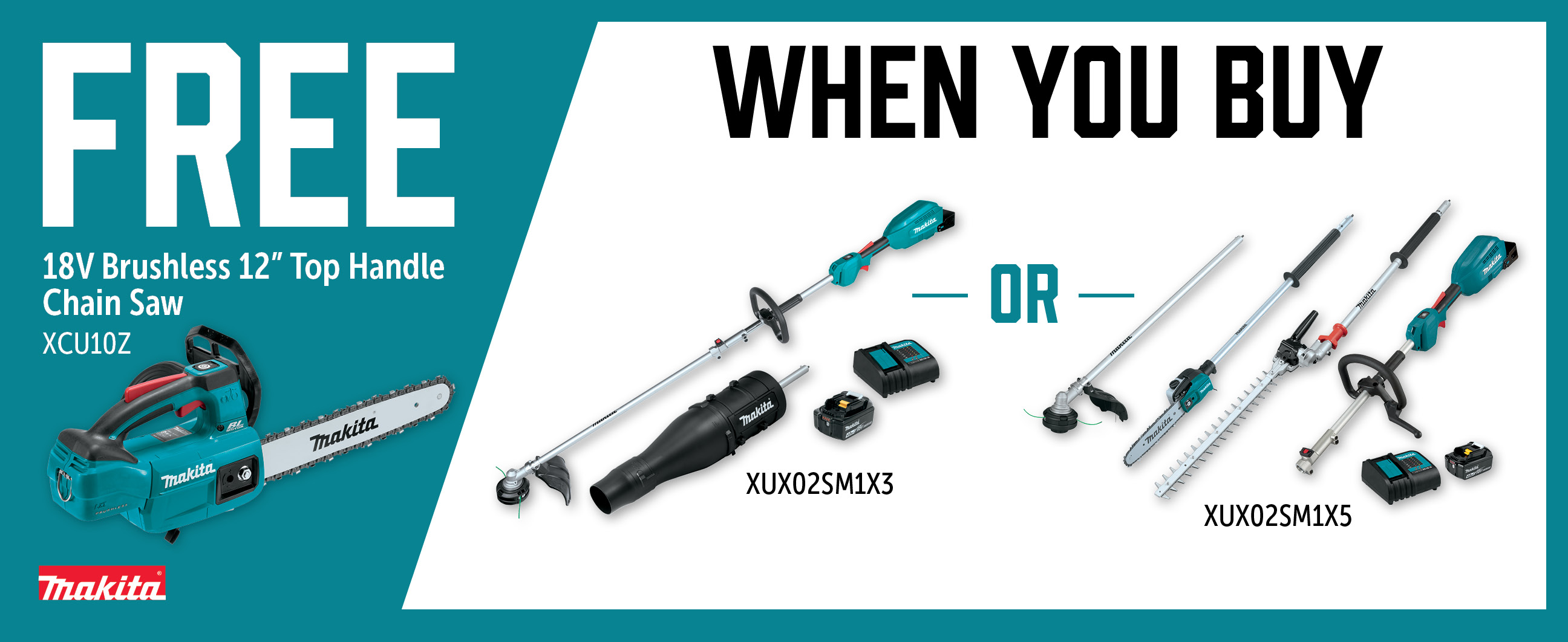 Makita May-Jul: Buy a XUX02SM1X3 or XUX02SM1X5 and Get a Free XCU10Z