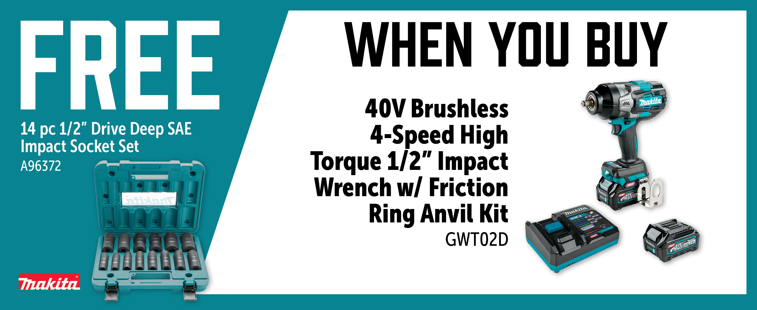 Makita May-Jul: Buy a GWT02D and Get a Free A96372