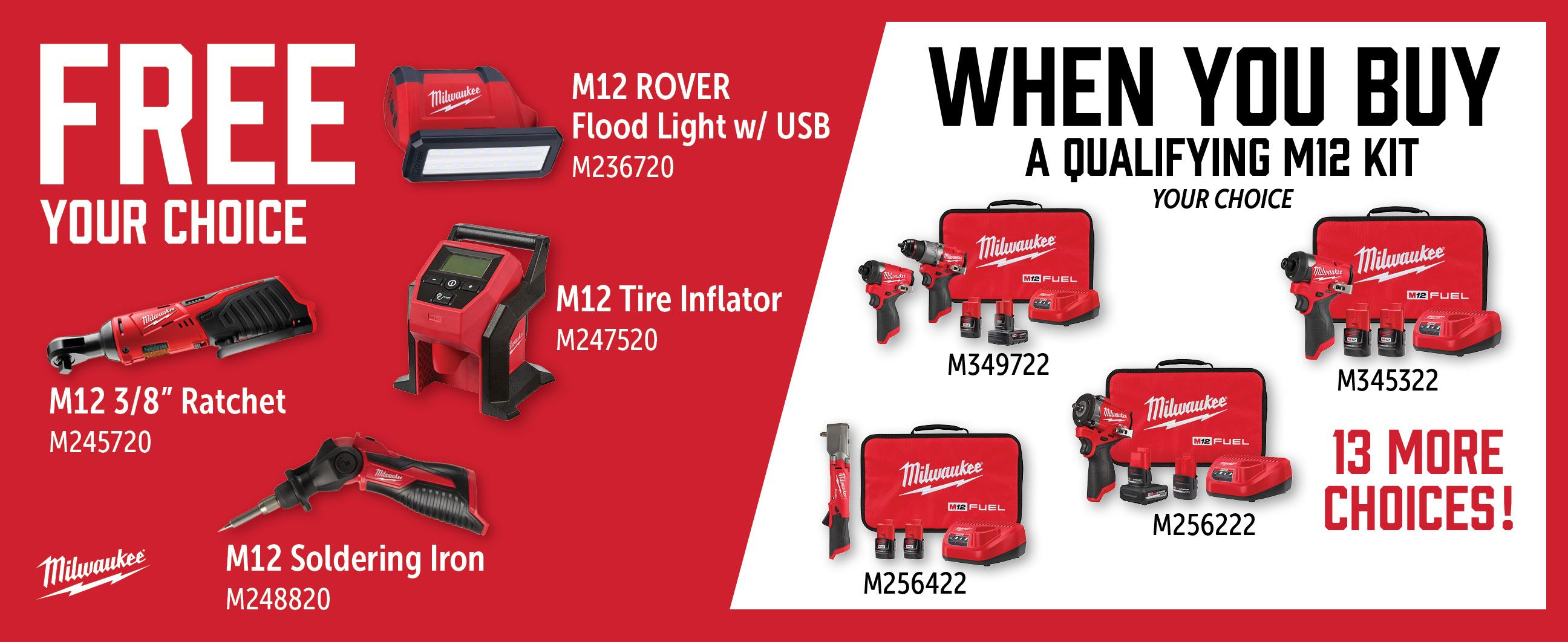 Milwaukee May-Jul: Buy a Qualifying M12 Kit and Get a Free Qualifying M12 Bare Tool