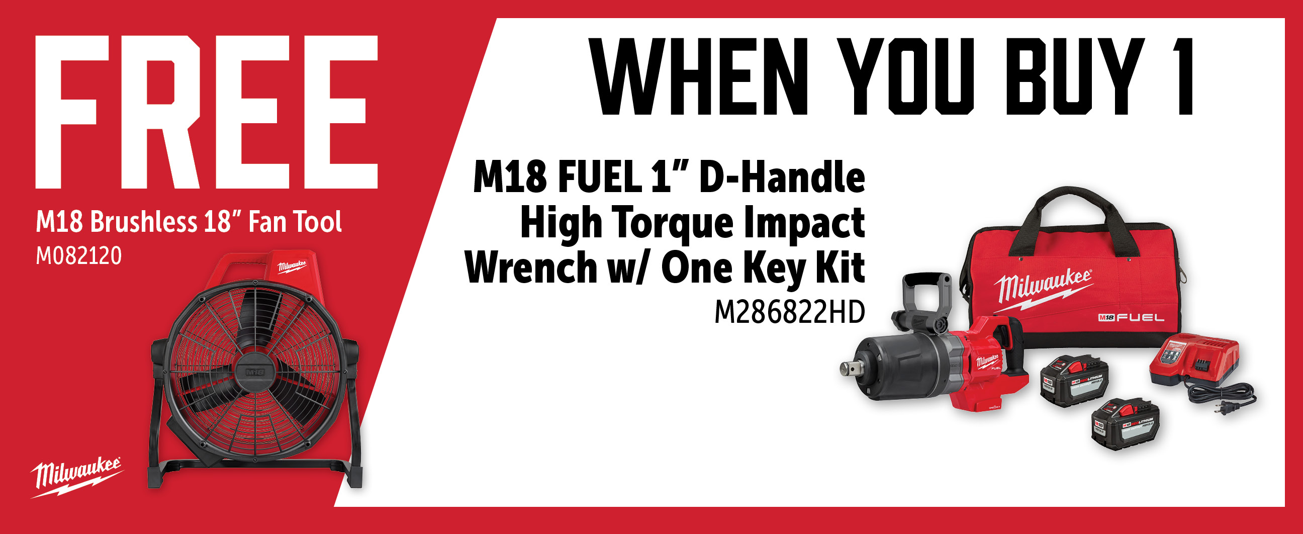 Milwaukee May-Jul: Buy a M286822HD and Get a Free M082120 Fan