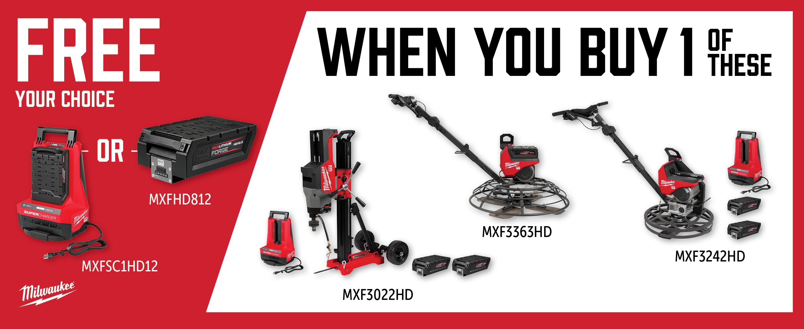 Milwaukee May-Jul: Buy a Qualifying MX Fuel Kit and Get a Free MXFHD812 or MXFSC1HD812