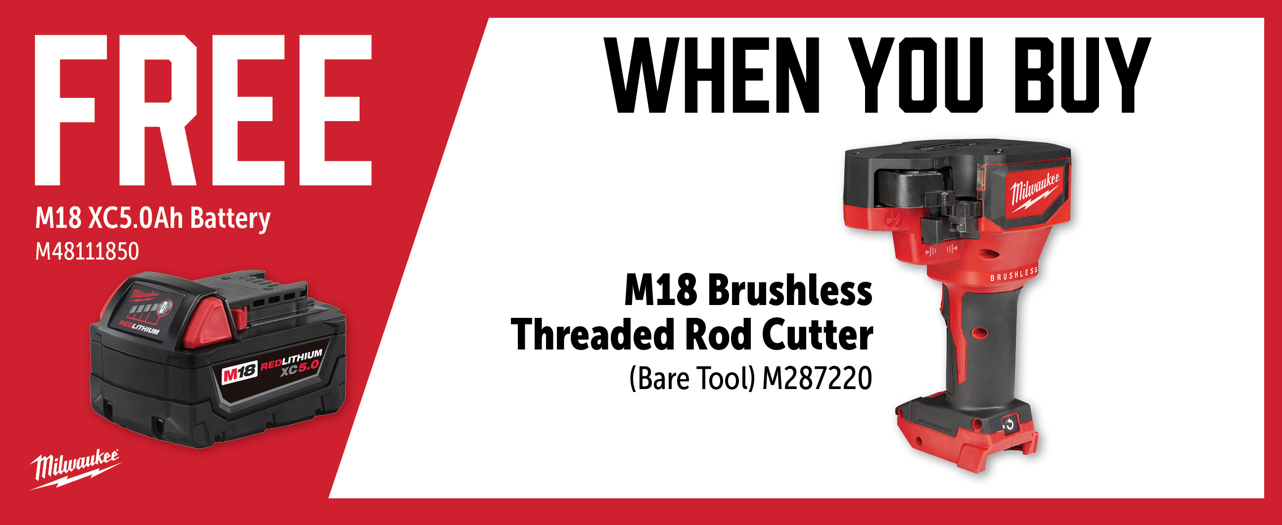 Milwaukee May-Jul: Buy a M287220 and Get a Free M48111850
