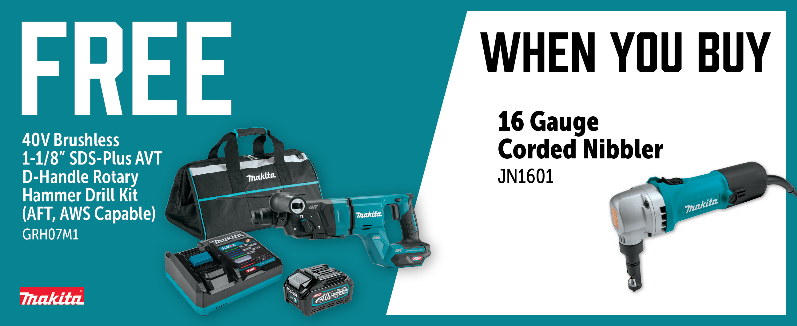 Makita Aug-Oct: Buy a JN1601 and Get a Free GRH07M1