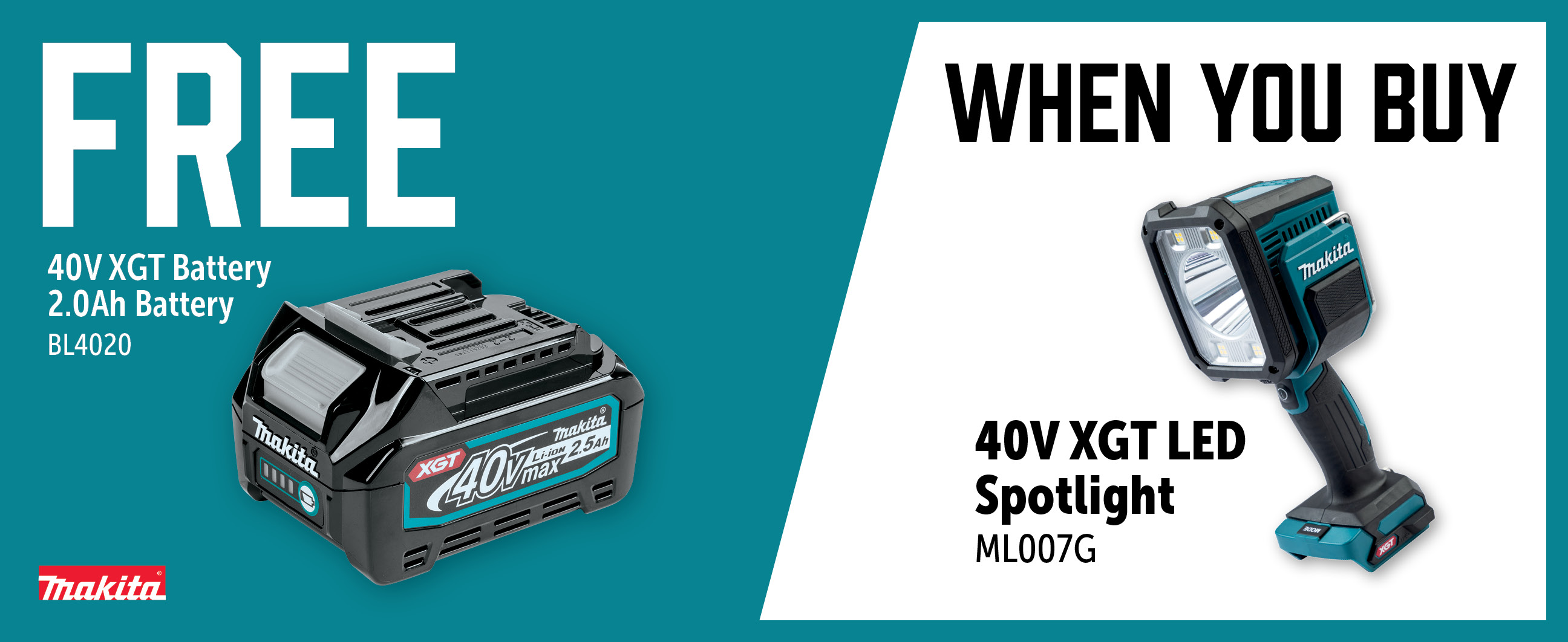 Makita Aug-Oct: Buy a ML007G and Get a Free BL4020