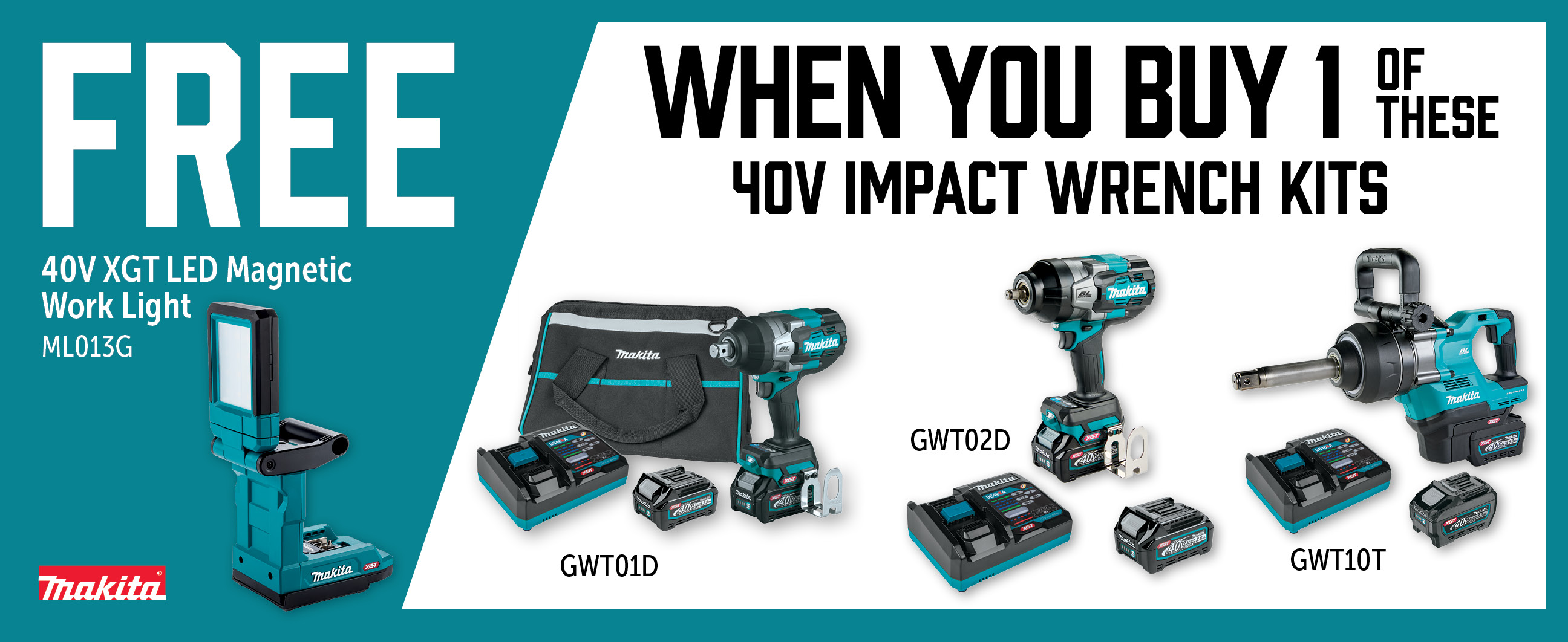 Makita Aug-Oct: Buy a Impact Wrench and Get Free ML013G