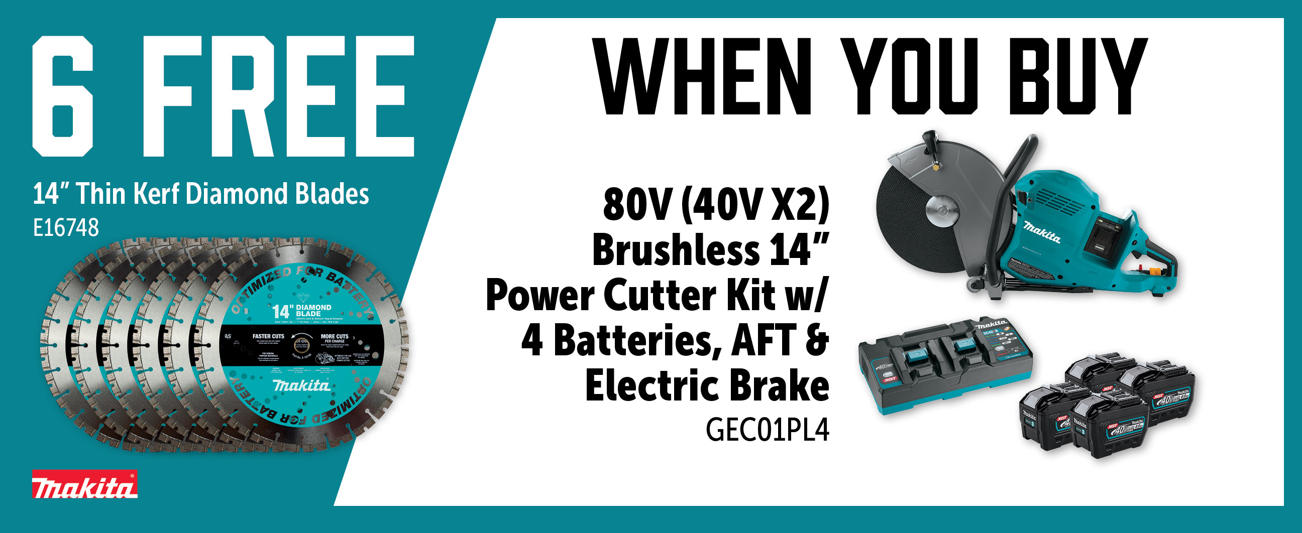 Makita Aug-Oct: Buy a GEC01PL4 and Get 6 Free E16748