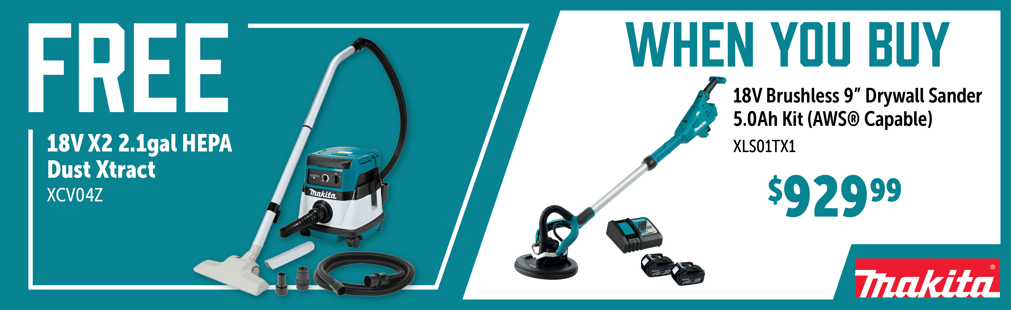 Makita Sep-Oct: Buy a XLS01TX1 and Get a Free XCV04Z