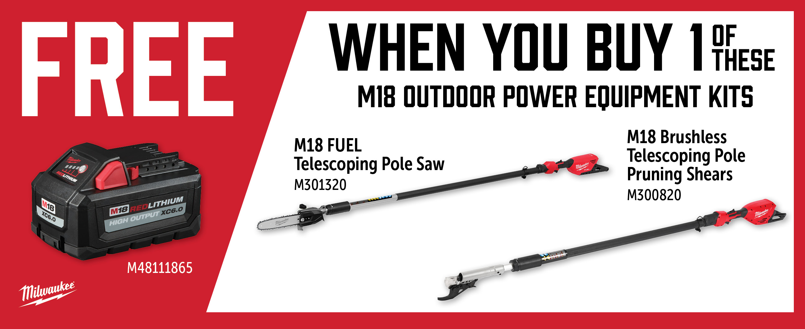Milwaukee Aug-Oct: Buy a M301320 or M300820 and Get a Free M48111865