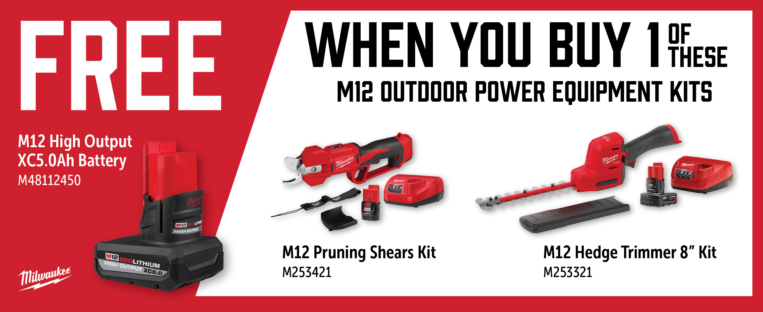 Milwaukee Aug-Oct: Buy a M253421 or M253321 and Get a Free M48112450