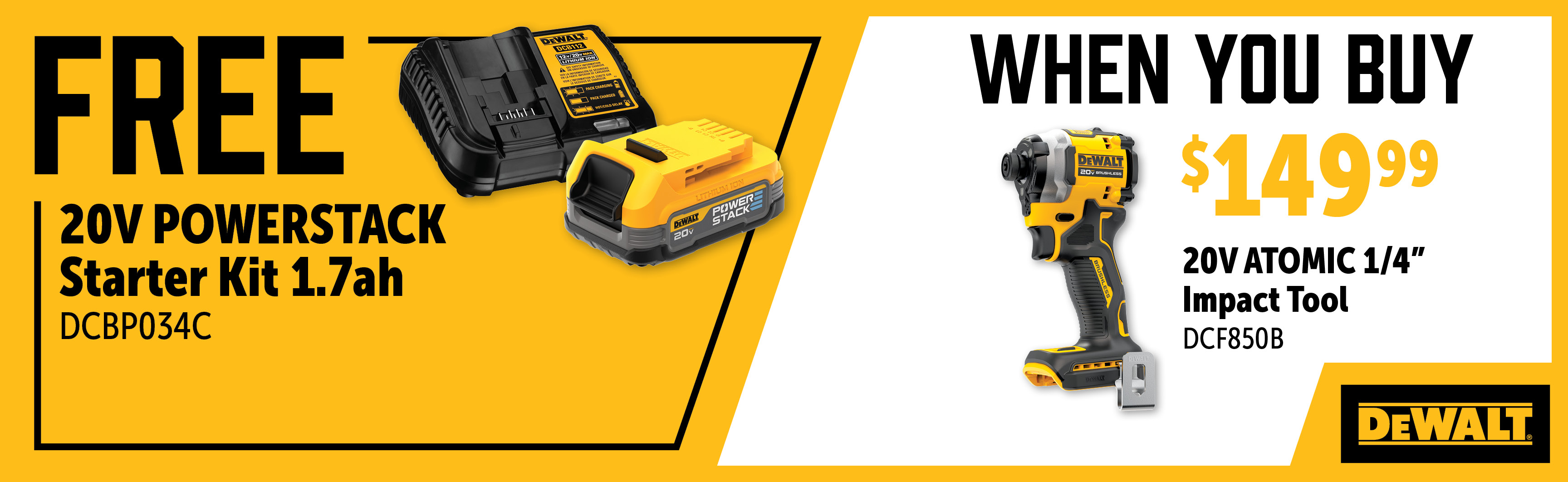 Dewalt Oct-Dec: Buy a DCF850B and Get a Free DCBP034C