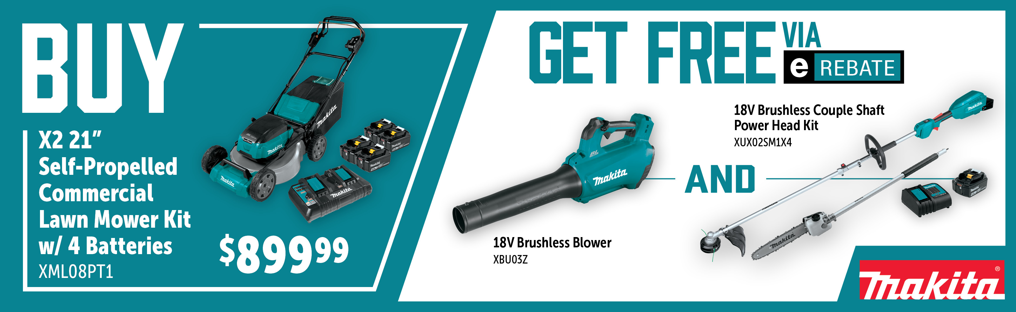 Makita Nov-Jan: Buy a XML08PT1 and Get a Free XBU03Z & XUX02SM1X4 Free via E-Rebate