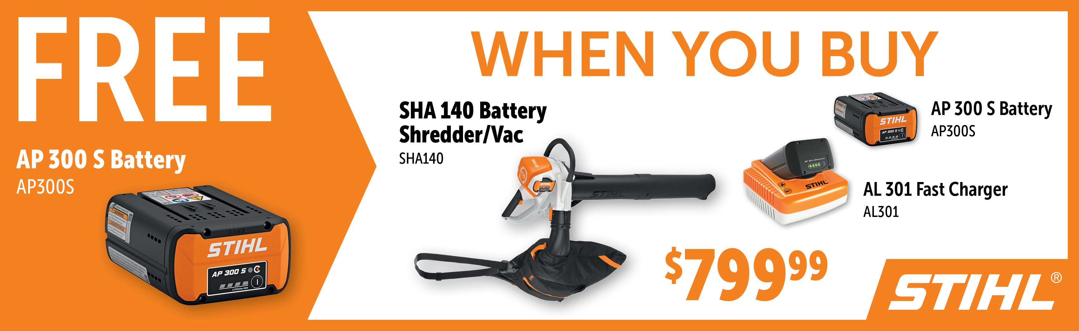 STIHL Sep-Dec: Buy a SHA140 Set and Get a Free Additional AP300S