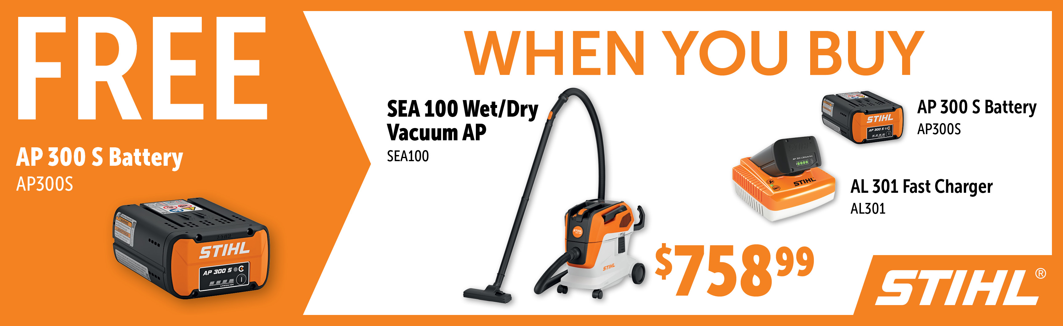 STIHL Sep-Dec: Buy a SEA100 Set and Get an Additional Free AP300S