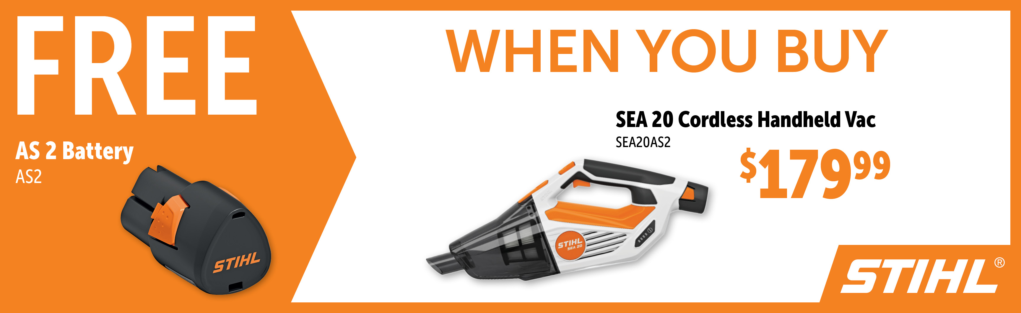 STIHL Sep-Dec: Buy a SEA20AS2 and Get a Free AS2 Battery