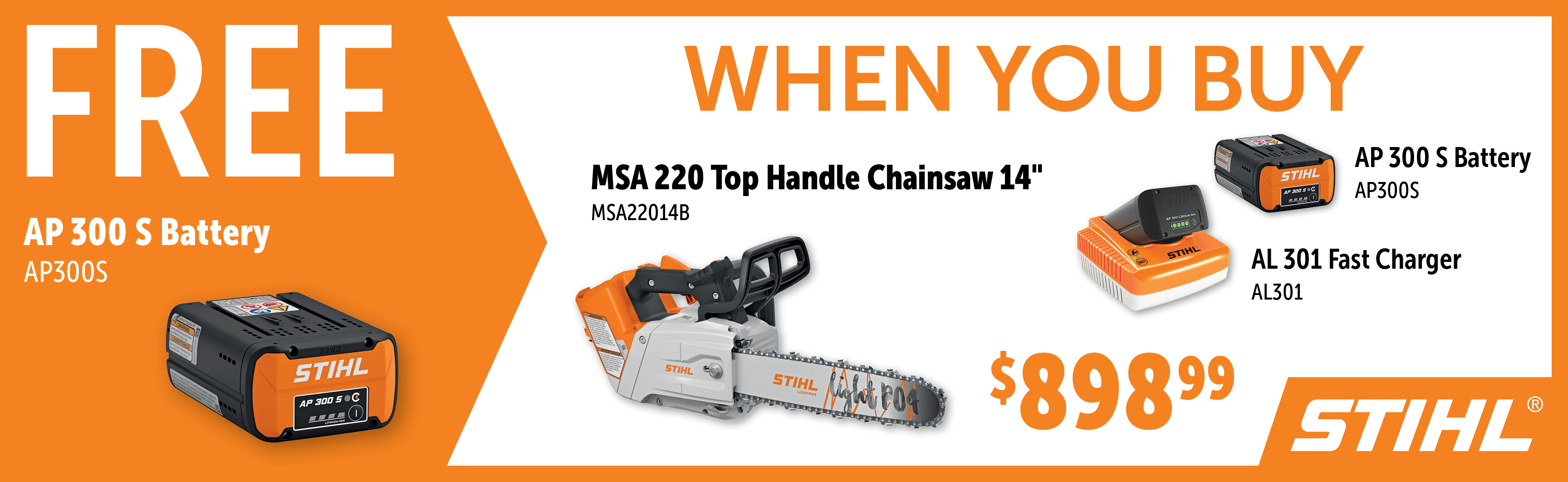 STIHL Sep-Dec: Buy a MSA22014B Set and Get a Free AP300S Battery