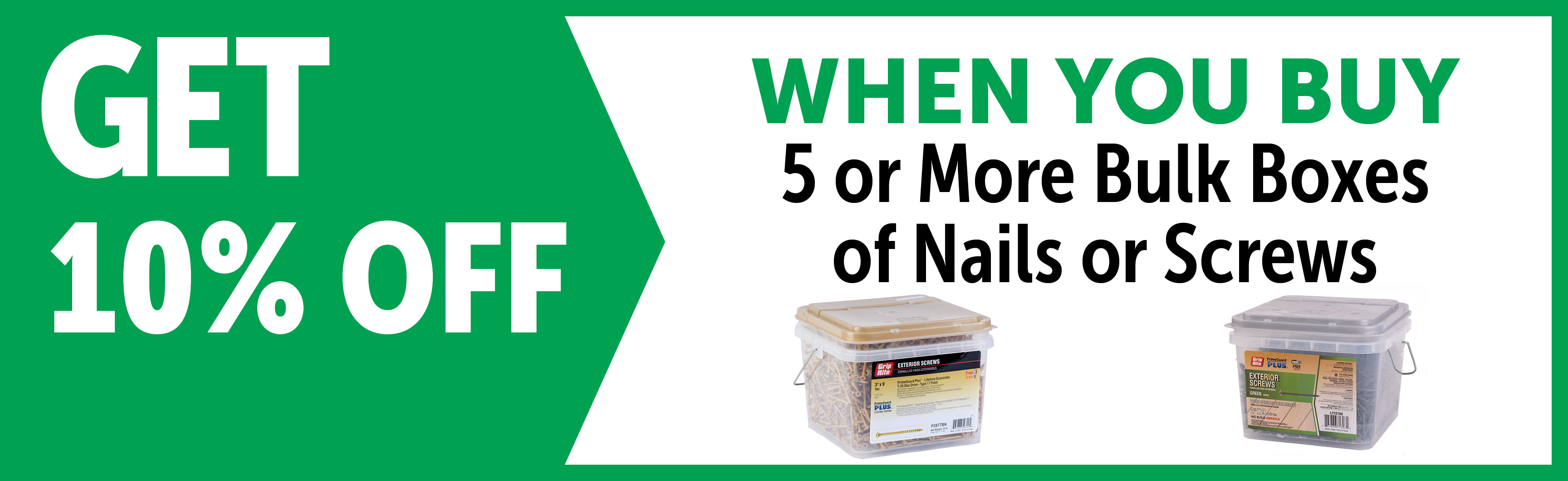 Bulk Nail Buy 5 get 10% OFF Promotion