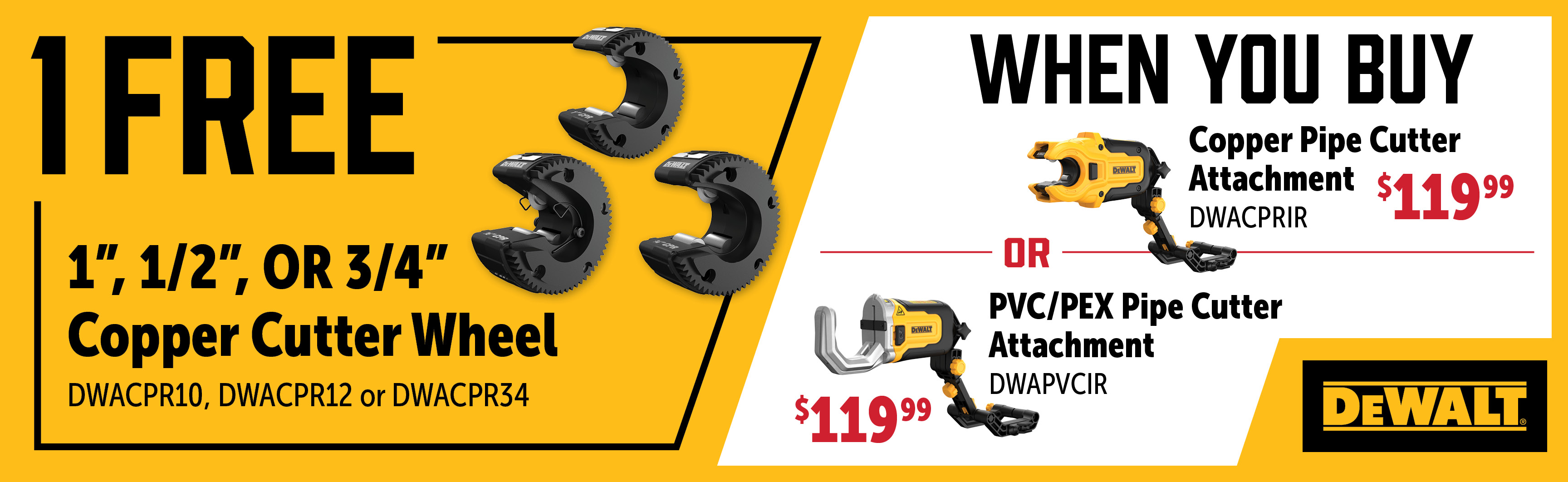 Dewalt Jul-Sep: Buy a DWACPRIR or a DWAPVCIR and Get a Free Qualifying Cutting Wheel