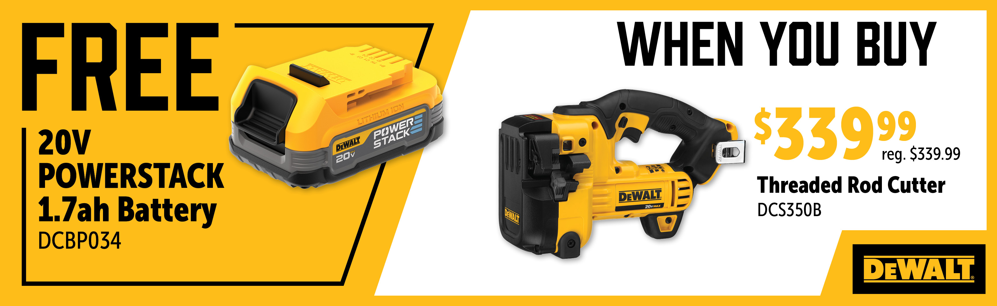 Dewalt Jan-Mar: Buy a DCS350B and Get a Free DCBP034