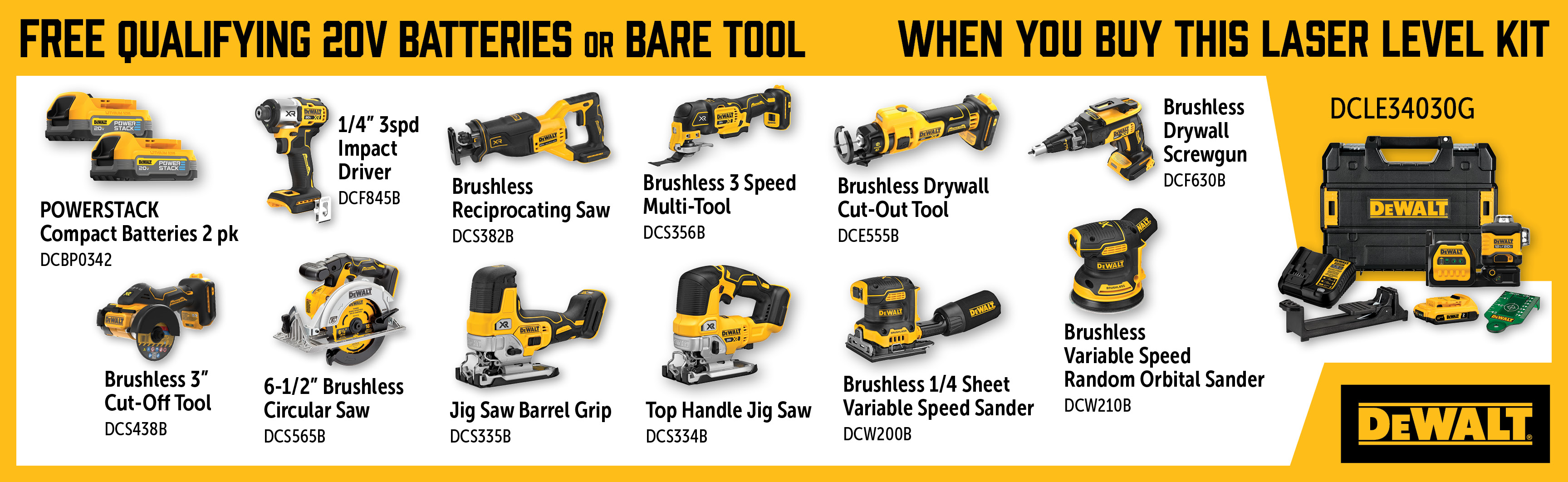 Dewalt Jan-Mar: Buy a DCLE34030G and Get a 20V XR Bare Tool Free