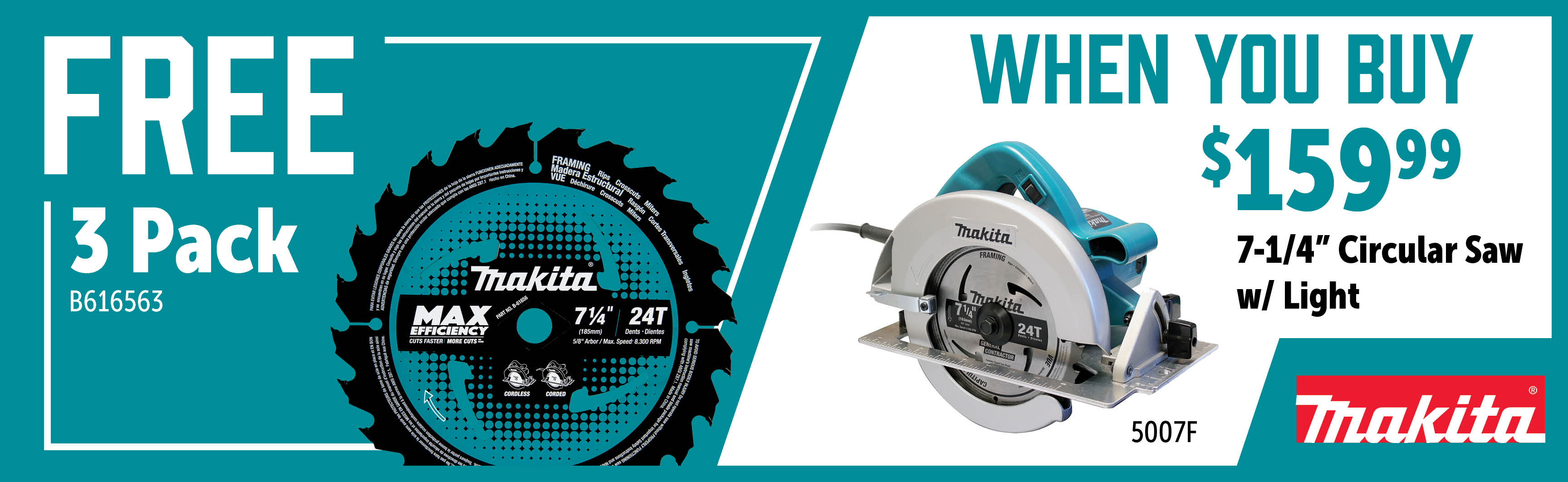 Makita Aug-Oct: Buy a 5007F and Get a Free B616563