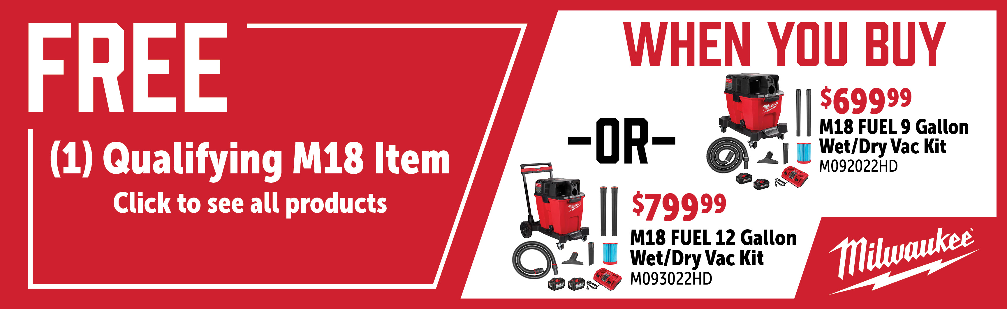 Milwaukee Feb-Apr: Buy an M092022HD or M093022HD and Get a Qualifying FREE Item