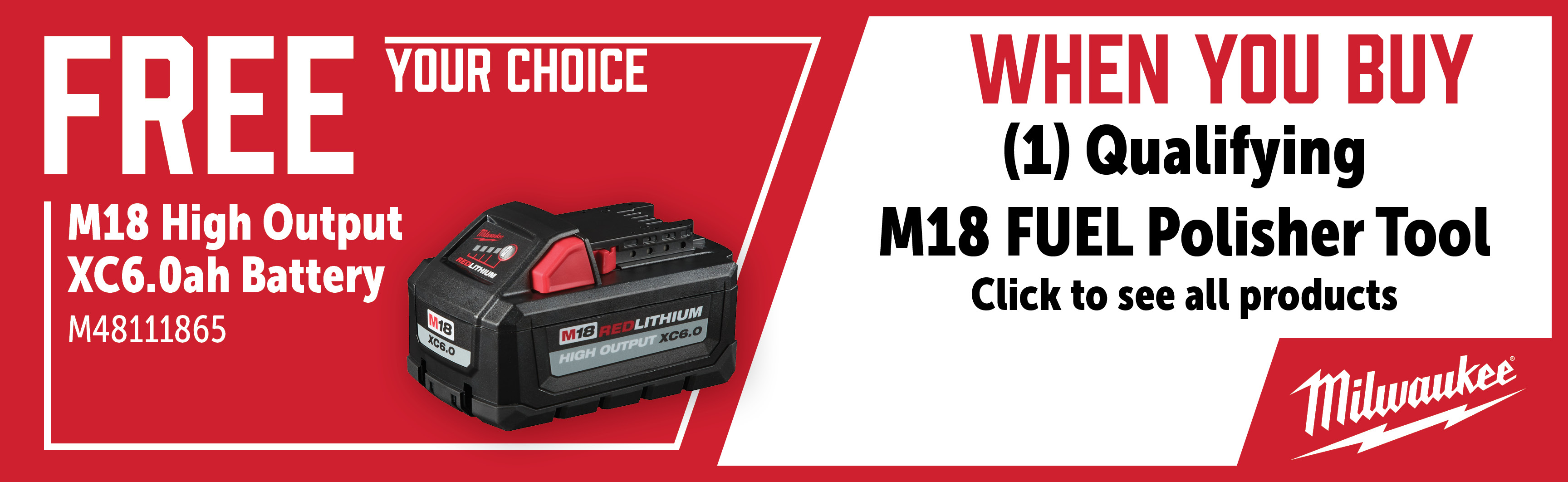 Milwaukee Feb-Apr: Buy an M18 Fuel Polisher Bare Tool and Get a FREE M4811165