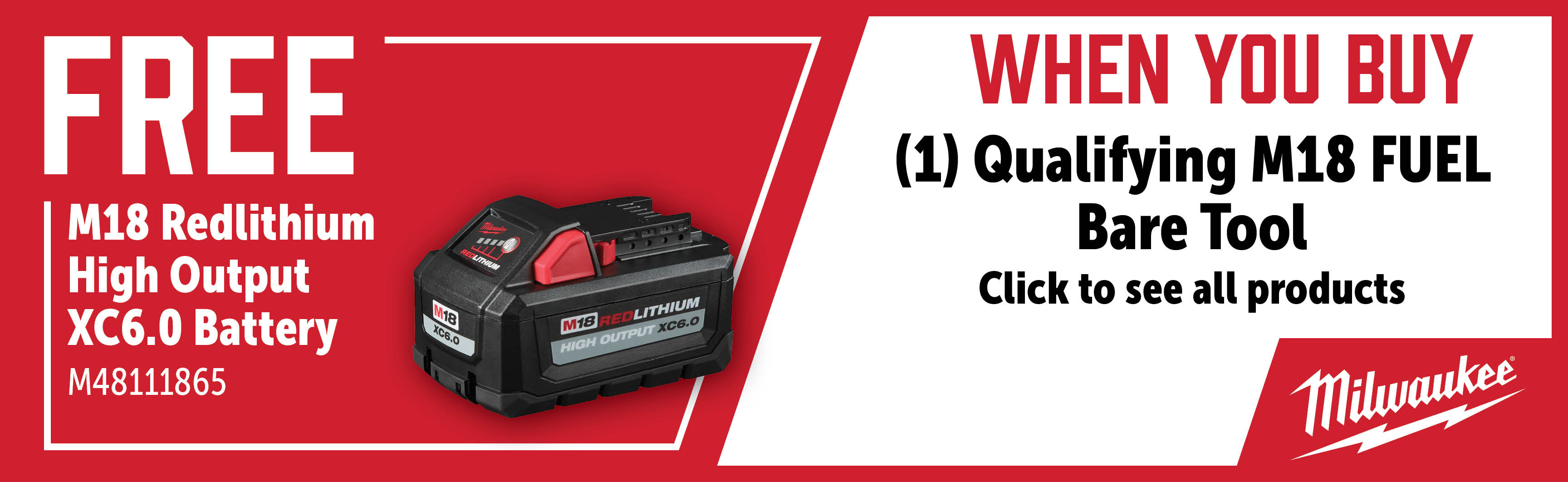 Milwaukee Aug-Oct: Buy a Qualifying M18 Fuel Bare Tool and Get a Free M48111865