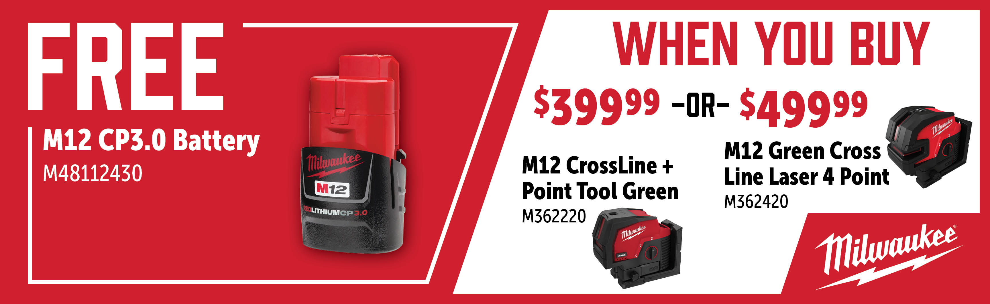 Milwaukee Aug-Oct: Buy a M362220 or M362420 and Get a Free M48112430