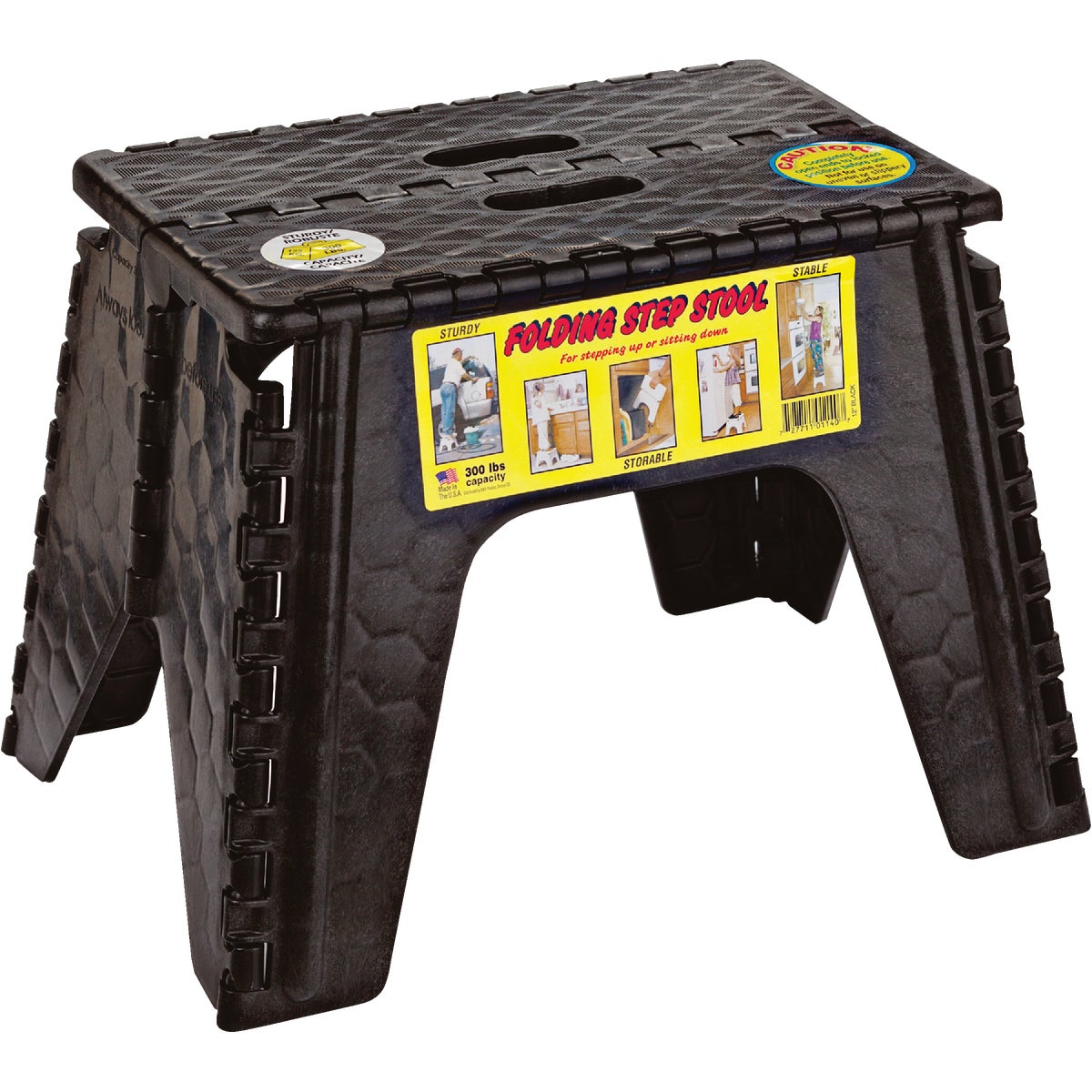 B & R Plastics E-Z Foldz 12 In. 1-Step Folding Step Stool