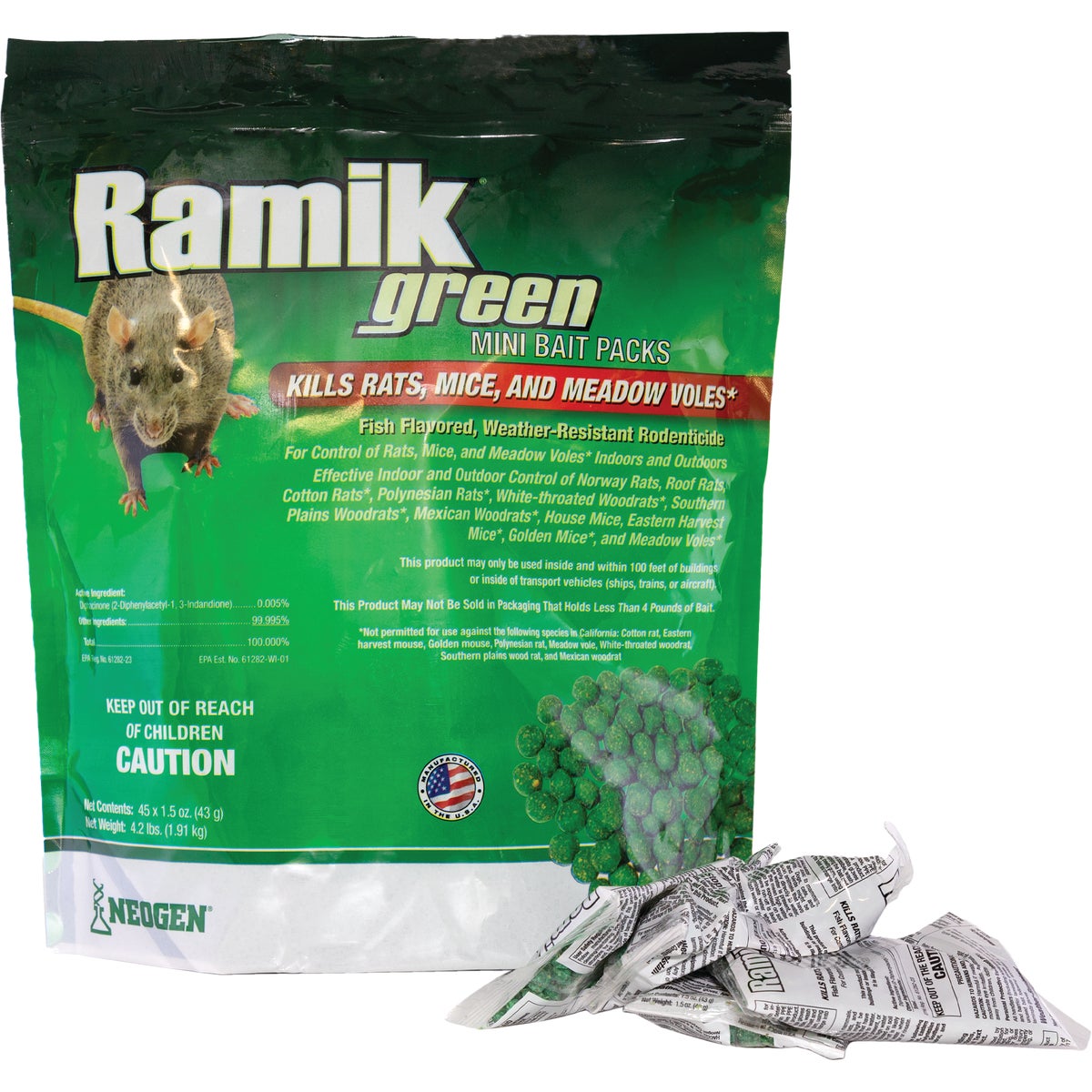 Rat Barcoding Ramik Green Pellet Bait Pack Rat And Mouse Poison (45-Pack)