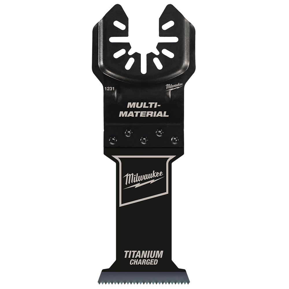 Milwaukee OPEN LOK 1 3 8 TITANIUM CHARGED Bi Metal Multi Material Multi Tool Blade