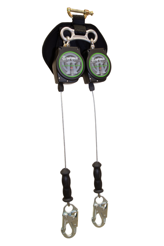 Safewaze 11' LE Dual Leg Cable Retractable With Steel Snap Hooks