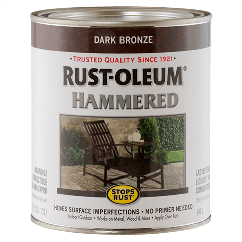 Rust Oleum Stops Rust Spray Paint And Rust Prevention Hammered Brush On Paint Quart Dark