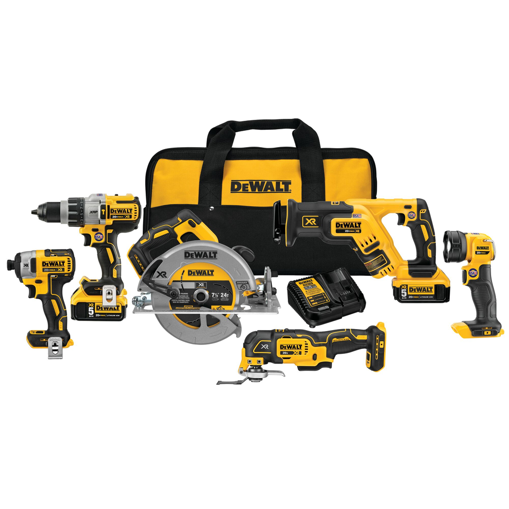 ブランド通販 Combo Brushless XR MAX* 20V DEWALT Kit, 6-Tool Premium アイドル