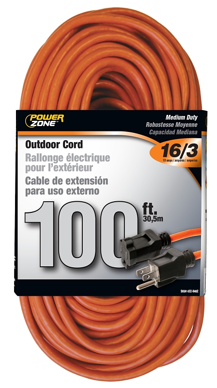 PowerZone Extension Cord (Orange) 16 ga 100 ft
