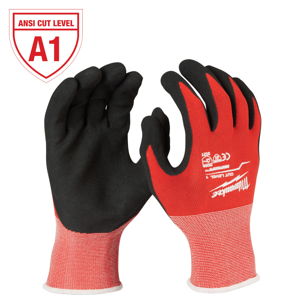 MILWAUKEE Cut Level 1 Sandy Nitrile Dipped Gloves - Large, 12 Pack