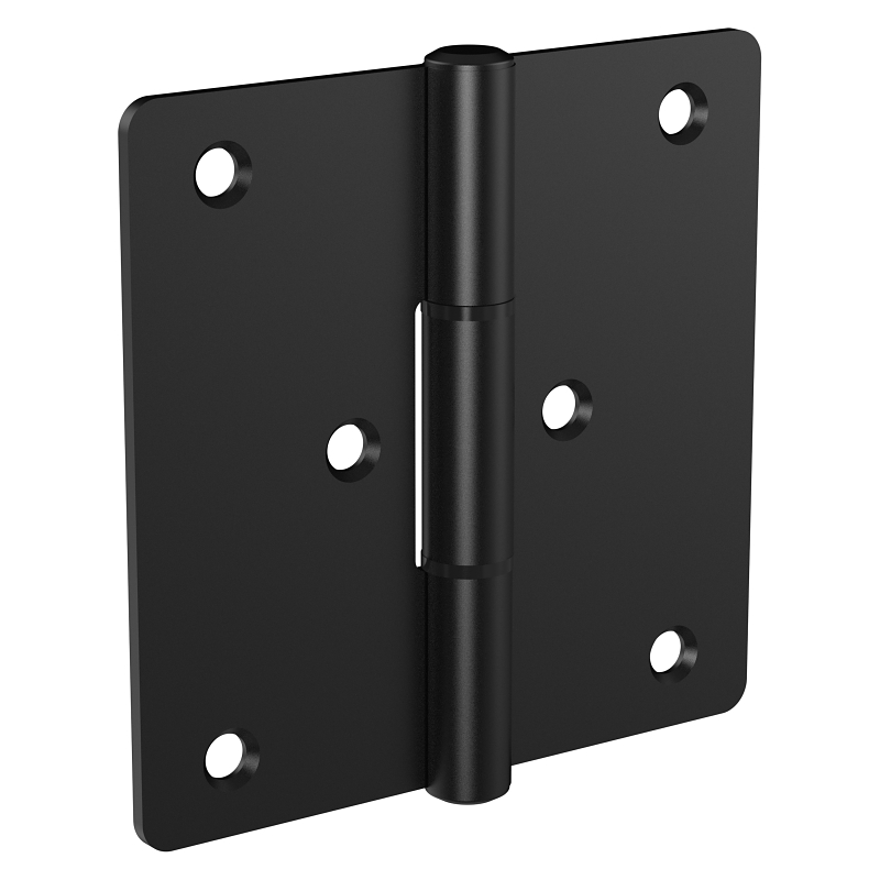 National Hardware N166-024 Modern Square Gate Hinge, Steel, Black