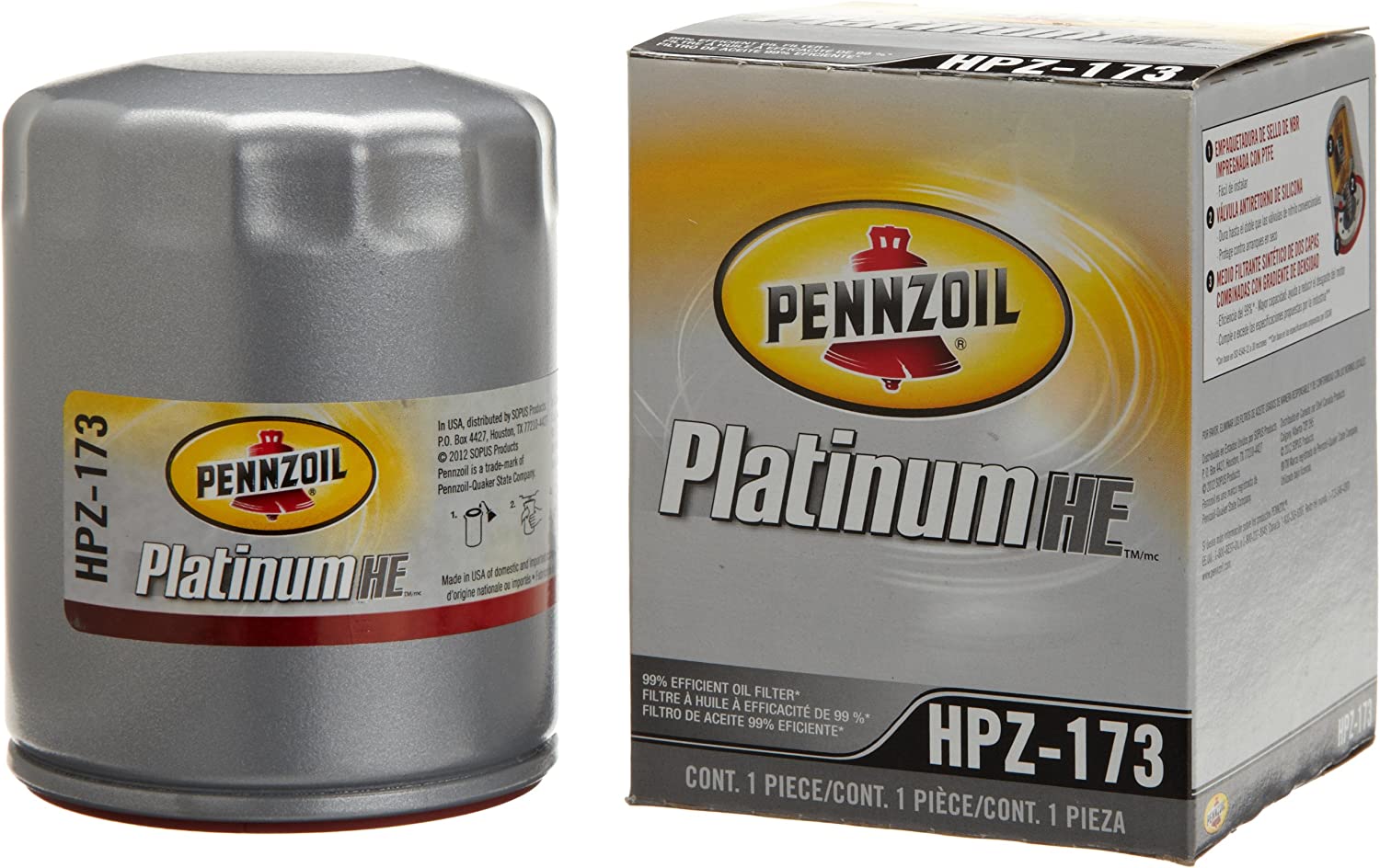 Pennzoil HPZ173 Synthetic Platinum SpinOn Oil Filter