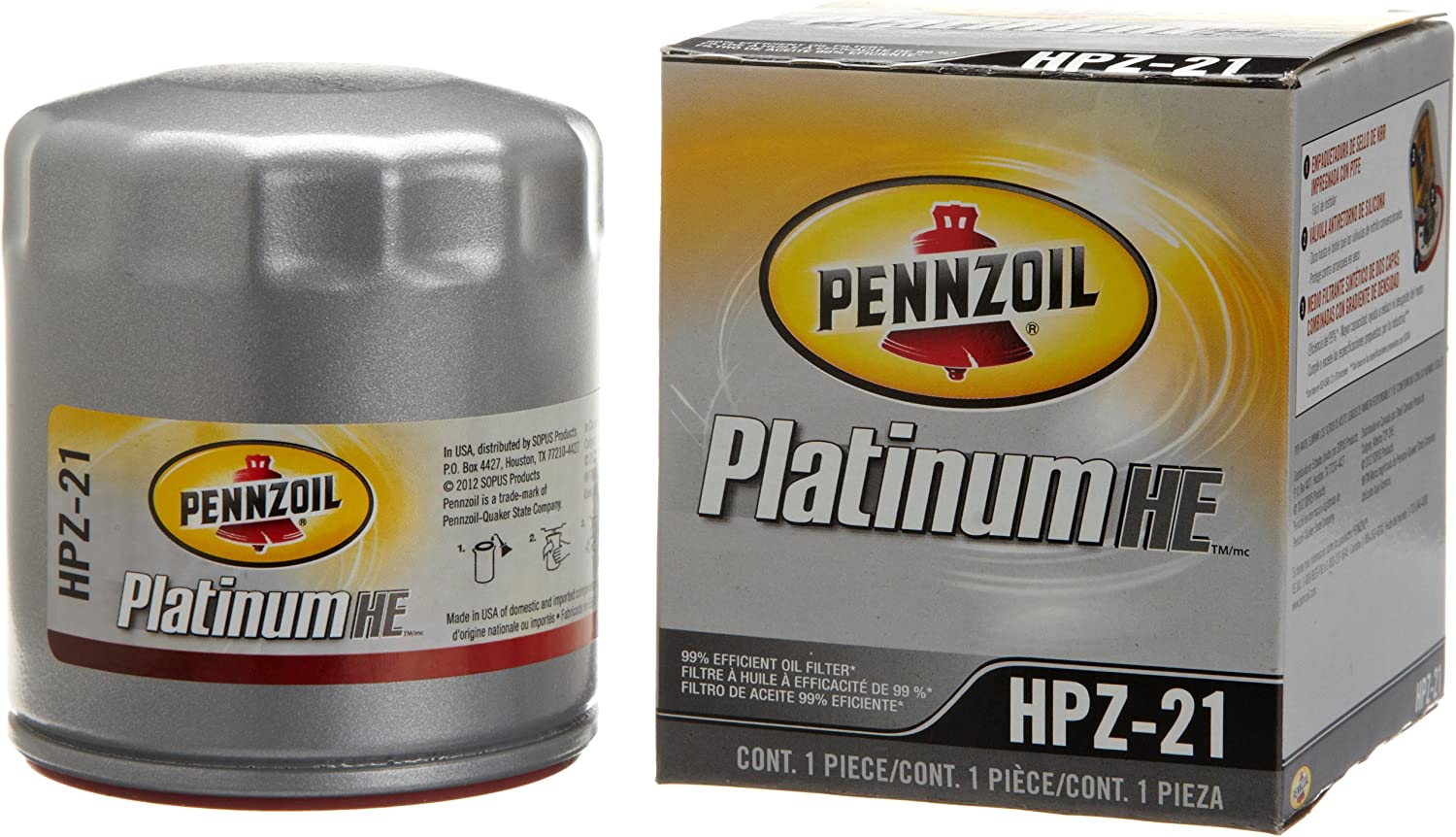 Pennzoil HPZ21 Synthetic Platinum Spin-On Oil Filter
