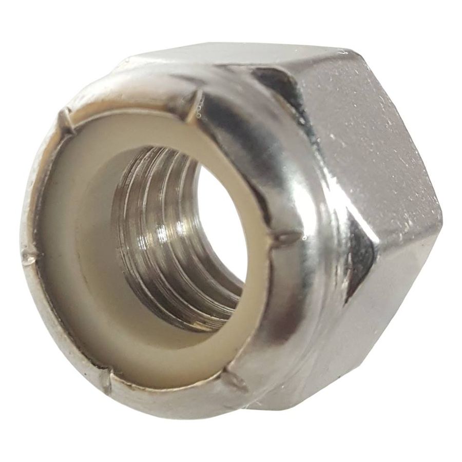 120 Pieces 4#-40 Nylon Insert Hex Lock Nuts, 304 Stainless Steel - Anti-Loose Locknuts