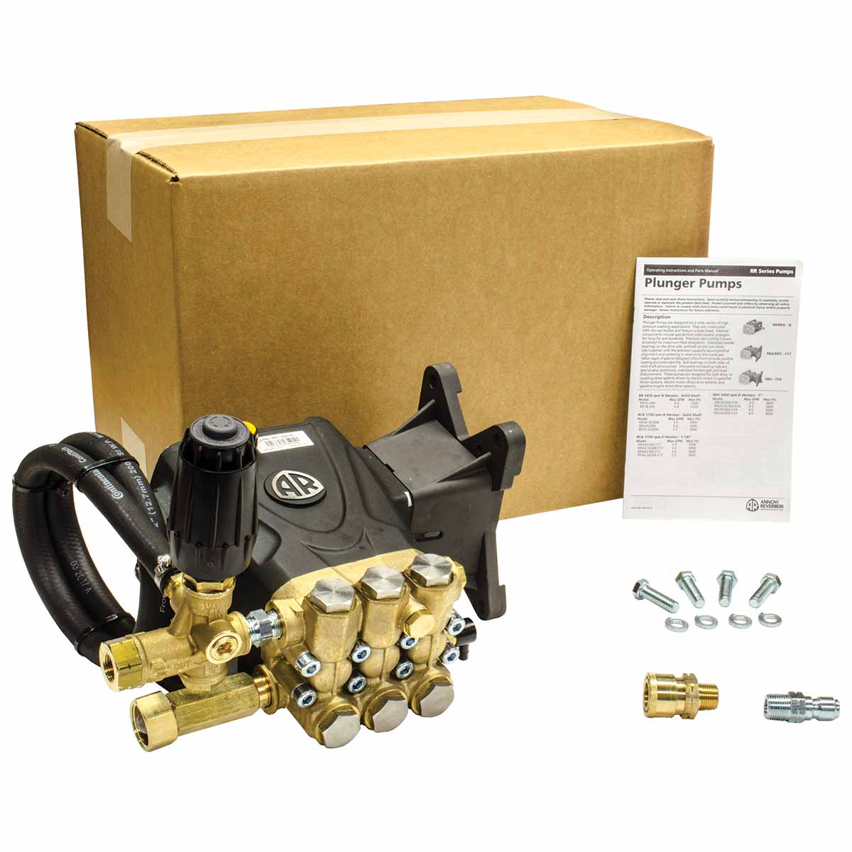 AR Triplex Plunger Pump Package - 4.0 GPM, 4,000 PSI, 11 HP