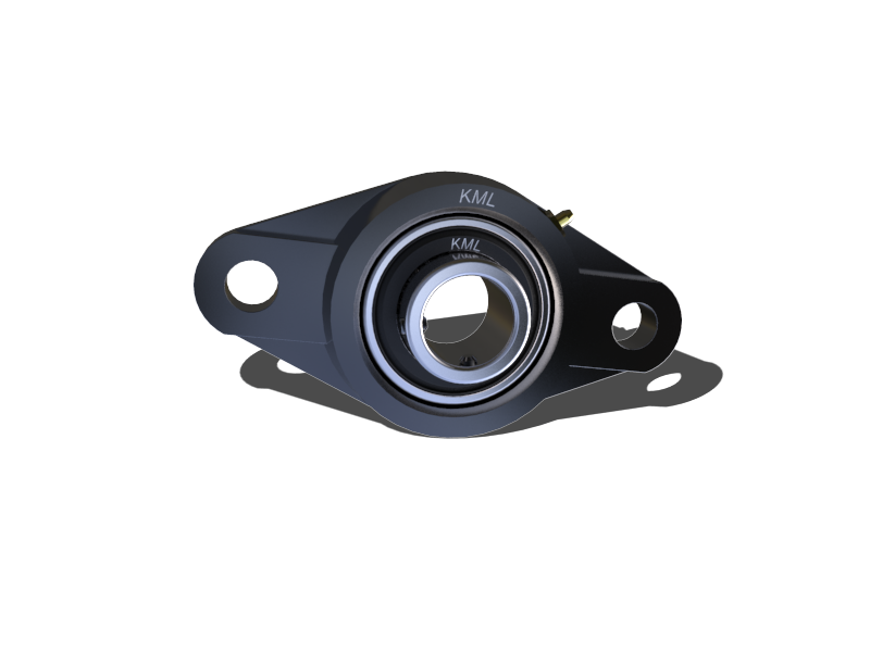 KML Compact 2 Bolt Flange Bearing, 1/2" Set Screw Lock, Standard Race