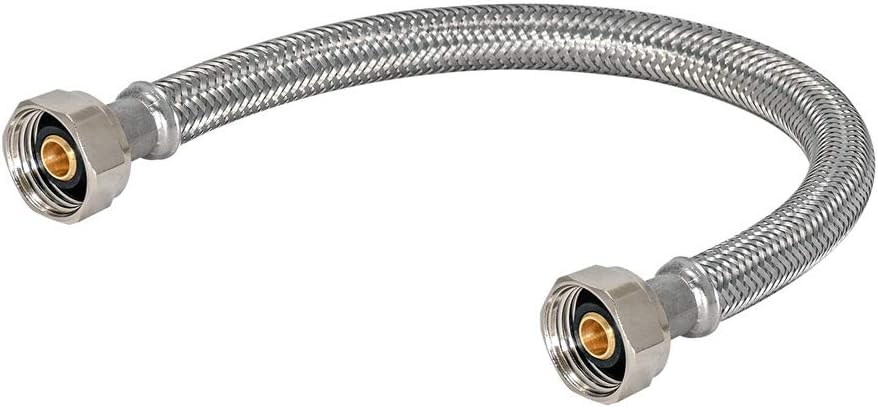 Eastman 48904 PVC Faucet Connector – 1/2" FIP X 30", Braided Nylon Reinforced, Lead-Free, For Tight Spaces